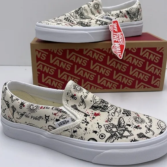 Vans WMNS Classic Slip-On Butterfly Journal Marshmallow VN0A7Q5DKIG Sneakers