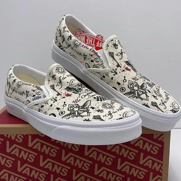 Vans WMNS Classic Slip-On Butterfly Journal Marshmallow VN0A7Q5DKIG Sneakers