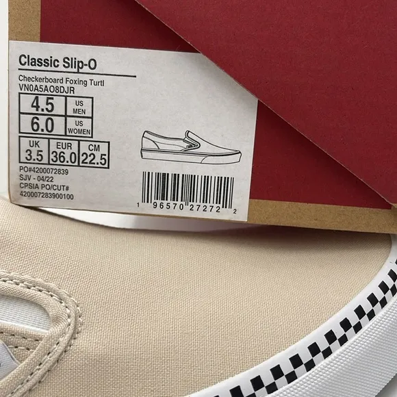 Vans WMNS Classic Slip-OnCheckerboard Foxing TurtlVN0A5A08DJR Sneakers