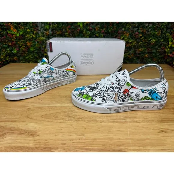 Vans X Crayola Authentic Low Top Sneakers Shoes Skateboarding Mens 6 Womens 7.5