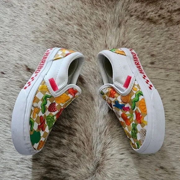 VANS x Haribo Kids Unisex Slip-On Gummy Bear Checker Print Sneaker Size 11.5 NEW