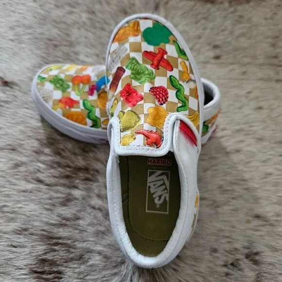 VANS x Haribo Kids Unisex Slip-On Gummy Bear Checker Print Sneaker Size 11.5 NEW