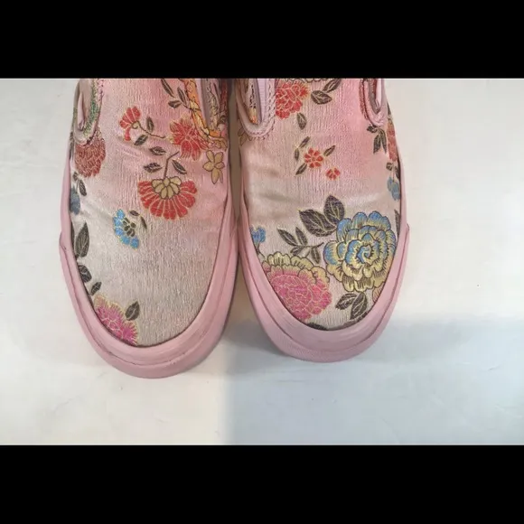 VANS X OPENING CEREMONY FLORAL PONY HAIR SLIP ON SNEAKERS SZ 7