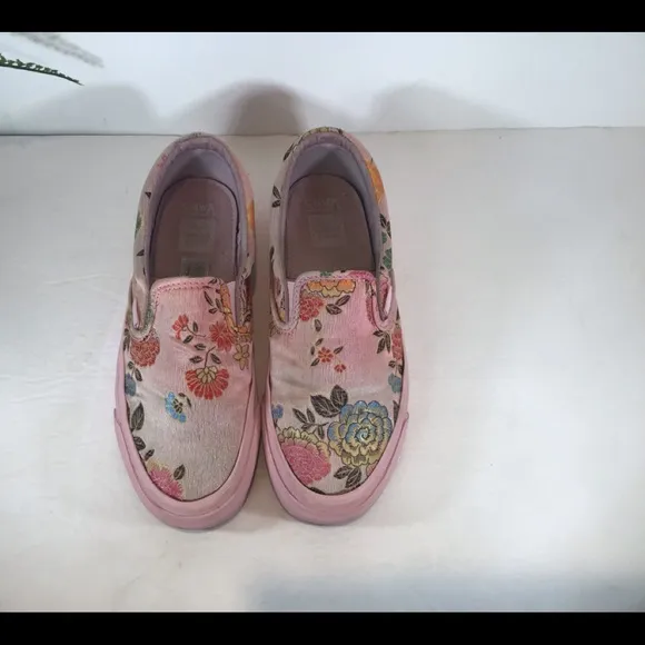 VANS X OPENING CEREMONY FLORAL PONY HAIR SLIP ON SNEAKERS SZ 7
