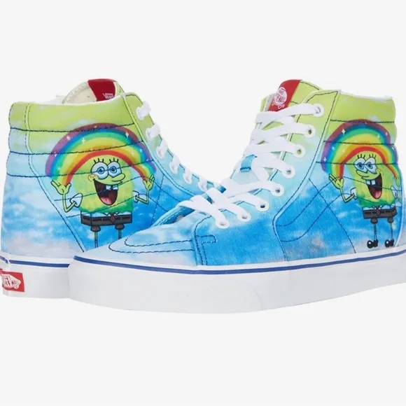 Vans X SpongeBob Sk8-Hi Shoes Sneakers Size 11