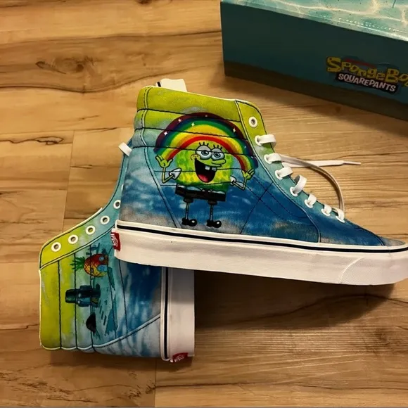 Vans X SpongeBob Sk8-Hi Shoes Sneakers Size 11