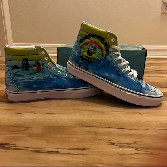 Vans X SpongeBob Sk8-Hi Shoes Sneakers Size 11