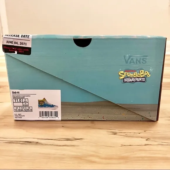 Vans X SpongeBob Sk8-Hi Shoes Sneakers Size 11