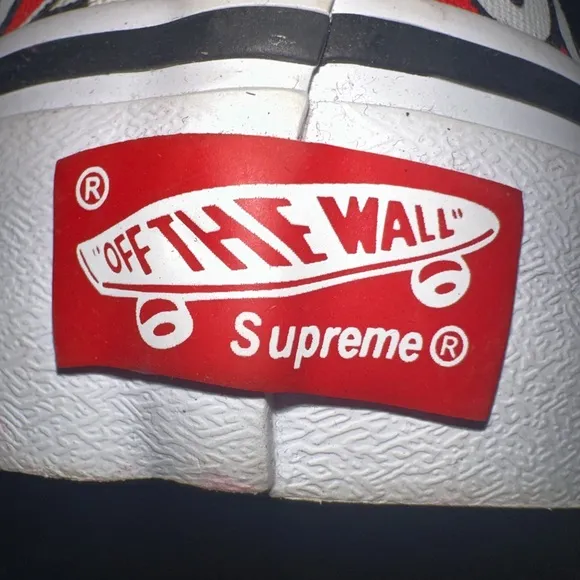 Vans X Supreme Slip-On Sneakers with 666 Design