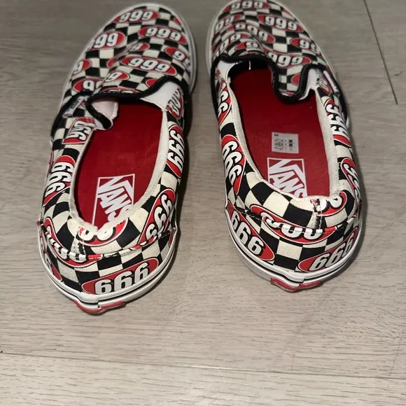 Vans X Supreme Slip-On Sneakers with 666 Design