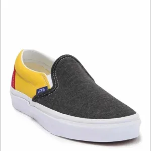 Vans Yellow Gray and Red Slip on Sneakers
