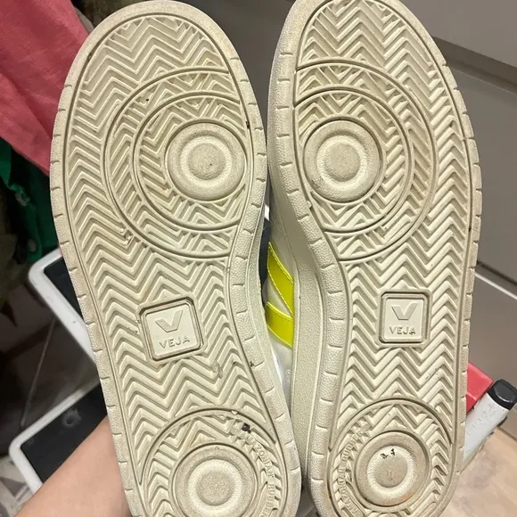 VEJA White and Yellow Sneakers