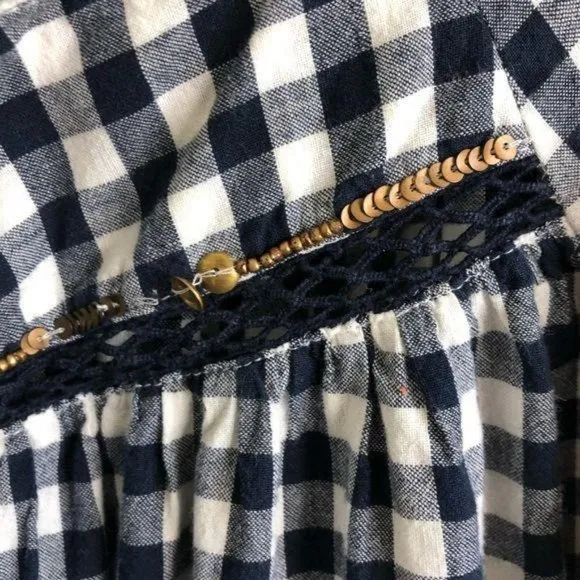 Velveteen Frankie Gingham Boho Beaded Ruffle Dress
