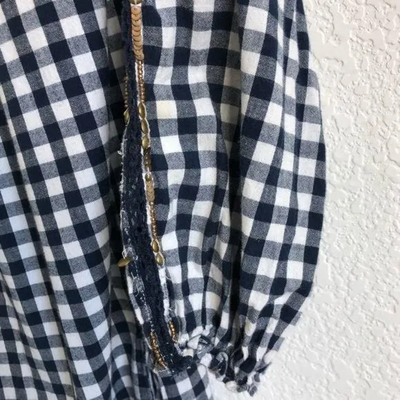 Velveteen Frankie Gingham Boho Beaded Ruffle Dress