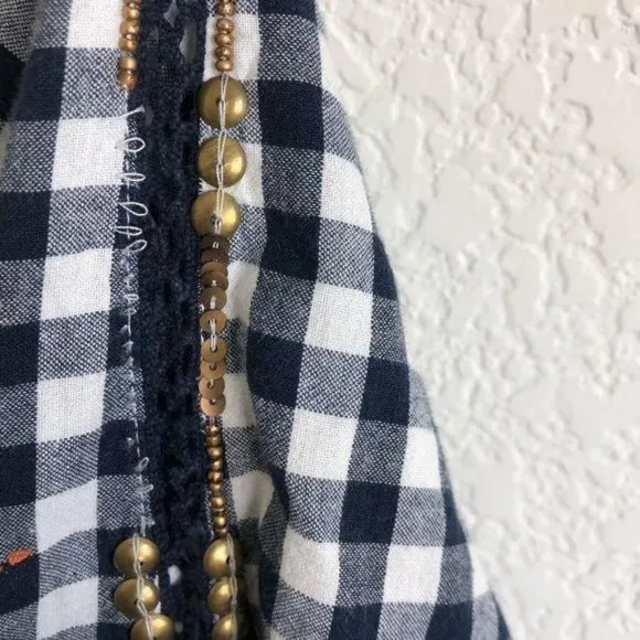 Velveteen Frankie Gingham Boho Beaded Ruffle Dress