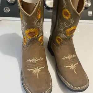 Venezia Kids Boots with Sunflower Embroidery