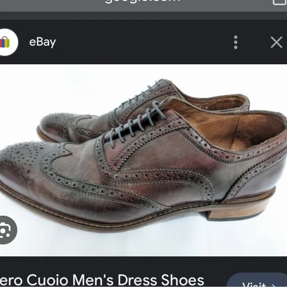 Vero Cuoio Mens Dress Shoes wing tip oxford lace up Walnut Size 11 Luxury shoes