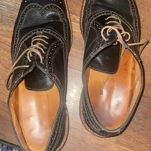 Vero Cuoio Mens Dress Shoes wing tip oxford lace up Walnut Size 11 Luxury shoes