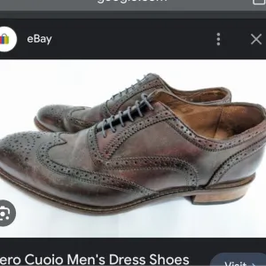 Vero Cuoio Mens Dress Shoes wing tip oxford lace up Walnut Size 11 Luxury shoes