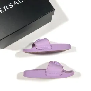 Versace Medusa Kids Slides Slippers Purple size 29 Pre Owned With Box Designer