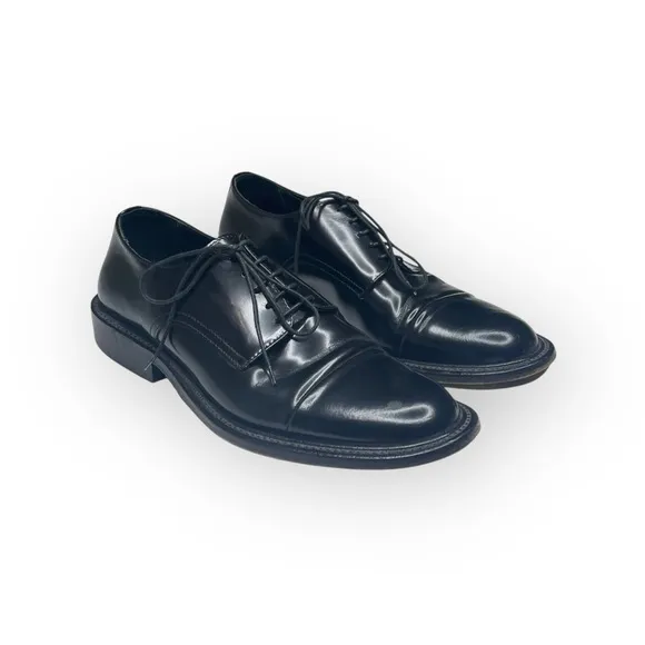 Via Spiga ✦ High Shine Leather Lace Up Oxford Dress Shoes ✦ Black ✦ Italian ✦ 9