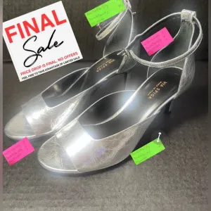 Via Spiga Jennie Silver Leather Sexy &amp; Strappy Sandal US 5.5M BNIB