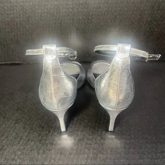 Via Spiga Jennie Silver Leather Sexy &amp; Strappy Sandal US 5.5M BNIB