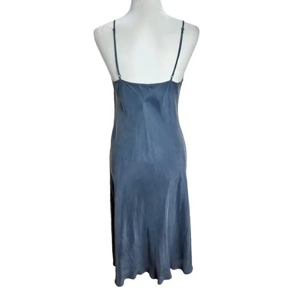 Victoria’s Secret 100% Cupro Slip Midi Dress Silver Size Medium