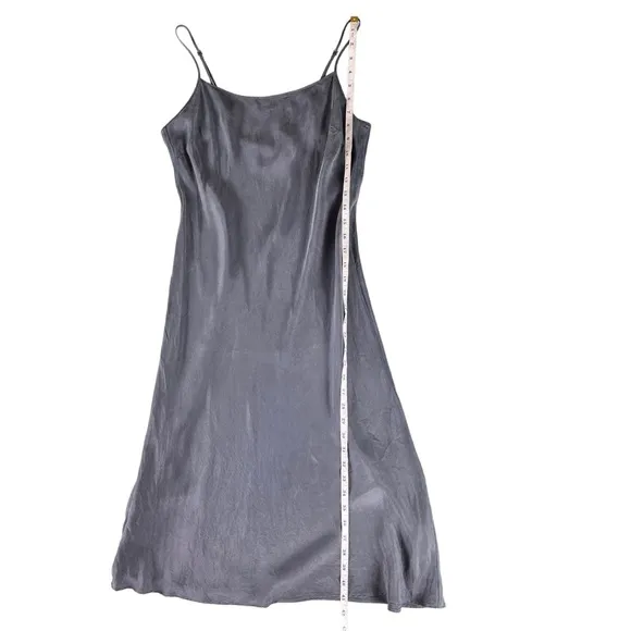 Victoria’s Secret 100% Cupro Slip Midi Dress Silver Size Medium