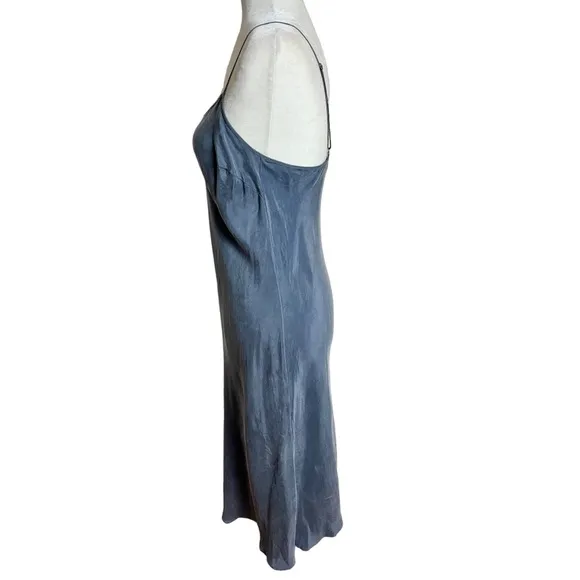 Victoria’s Secret 100% Cupro Slip Midi Dress Silver Size Medium