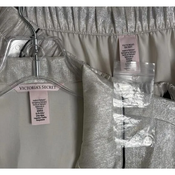 Victoria’s Secret Glazed Satin PJ Set S Candlelight 1532