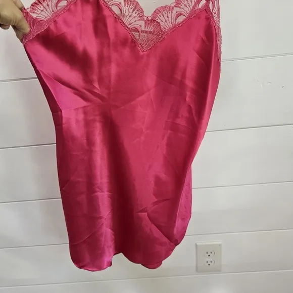 Victoria's Secret Vintage hot pink sexy sleepwear slip dress sz M Barbie Vibe
