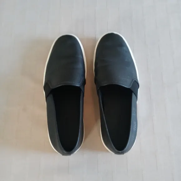 Vince Black Leather Blair Slip On Sneakers