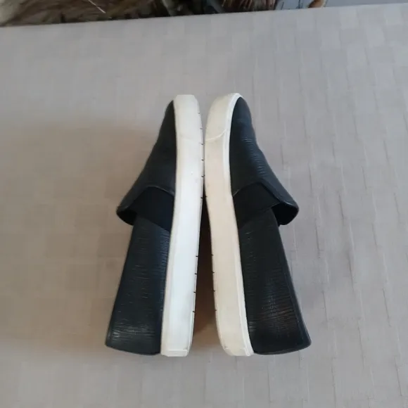 Vince Black Leather Blair Slip On Sneakers