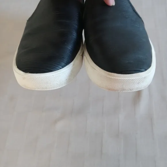 Vince Black Leather Blair Slip On Sneakers