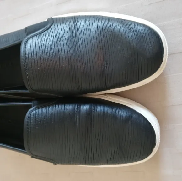 Vince Black Leather Blair Slip On Sneakers