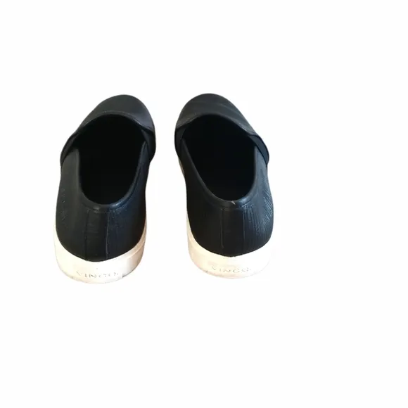 Vince Black Leather Blair Slip On Sneakers