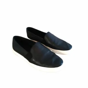 Vince Black Leather Blair Slip On Sneakers