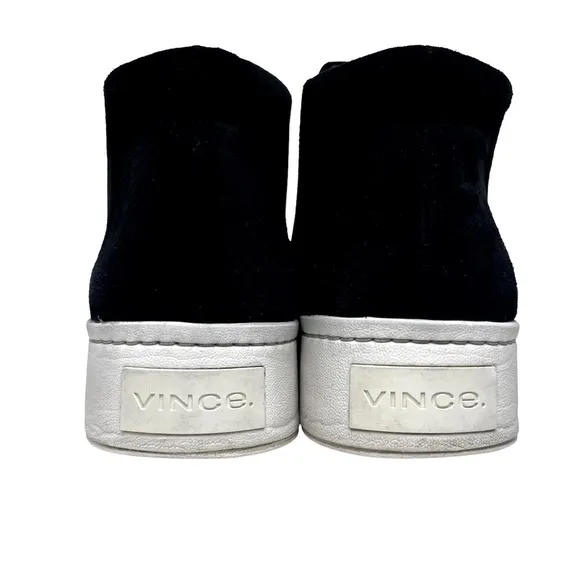 Vince Black Suede High Top Slip On Sneaker Size 7