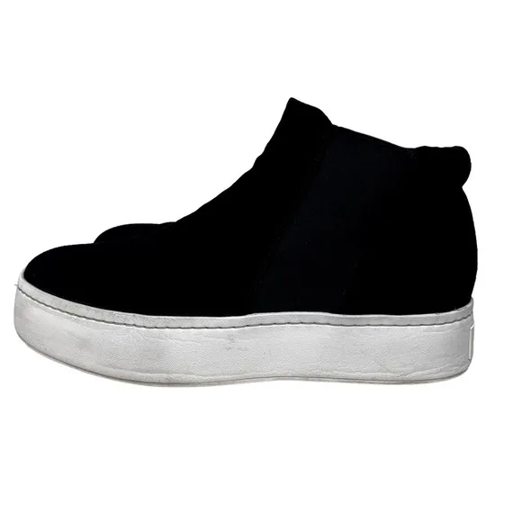 Vince Black Suede High Top Slip On Sneaker Size 7
