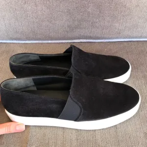 Vince Black Suede Leather Slip On Sneakers size 7
