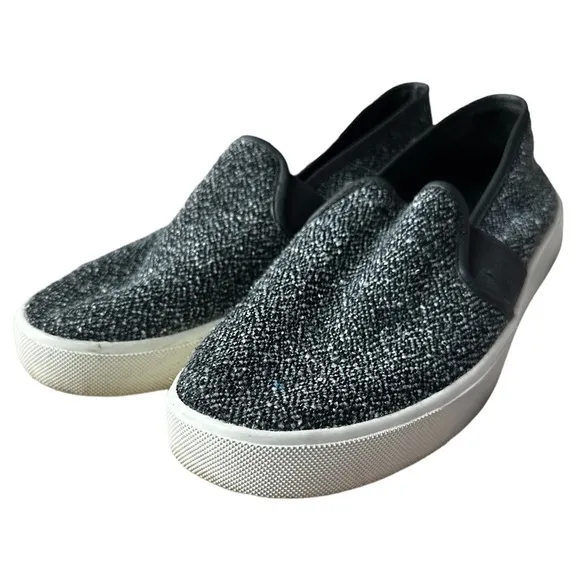 Vince Blair-5 Tweed Slip-On Skate Sneakers Grey Size 6