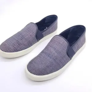 Vince Blair Basketweave Slip On Leather Sneakers in Blue 6.5