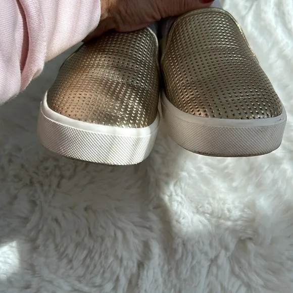 Vince Blair Perforated Slip On Sneakers Champagne