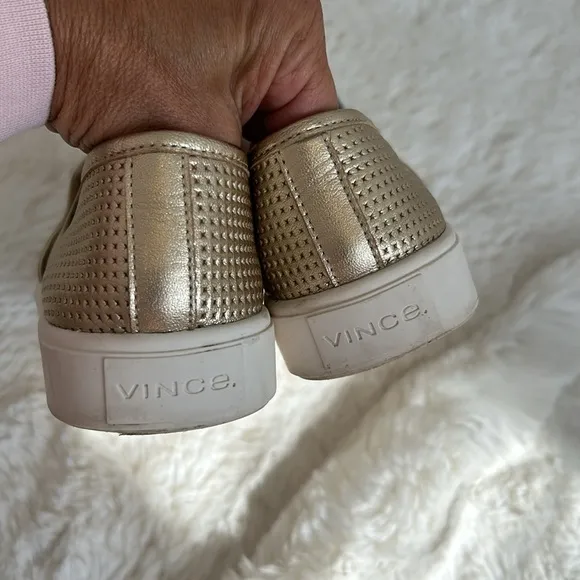 Vince Blair Perforated Slip On Sneakers Champagne