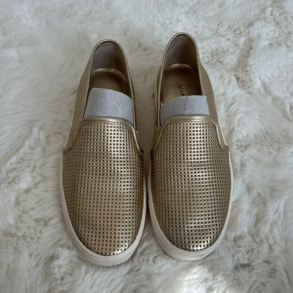 Vince Blair Perforated Slip On Sneakers Champagne
