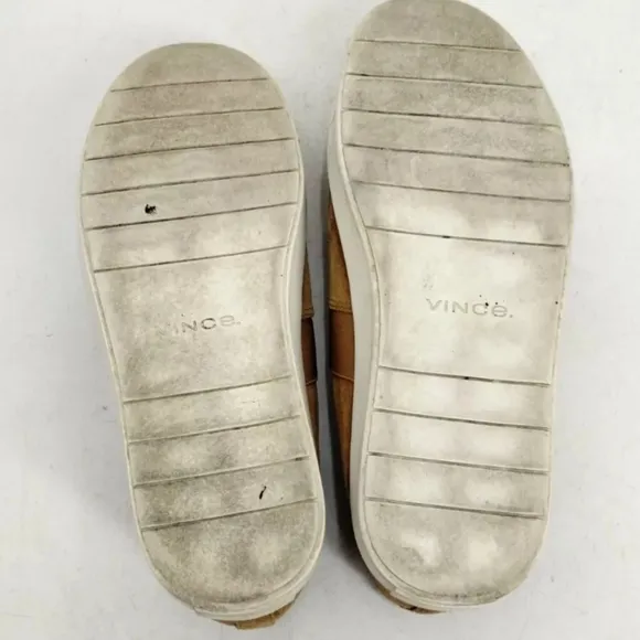 Vince Blair Sherpa Caramel Suede Slip On Sneakers