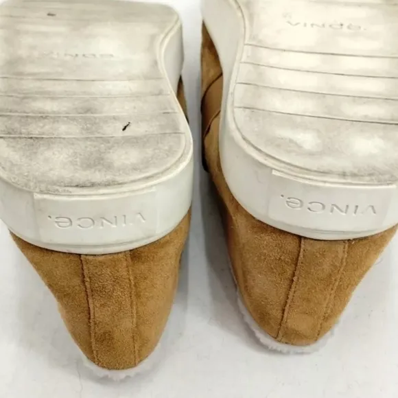 Vince Blair Sherpa Caramel Suede Slip On Sneakers