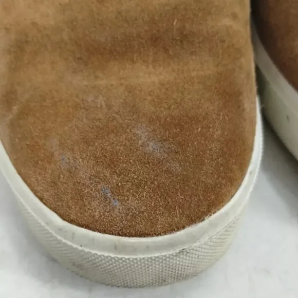Vince Blair Sherpa Caramel Suede Slip On Sneakers