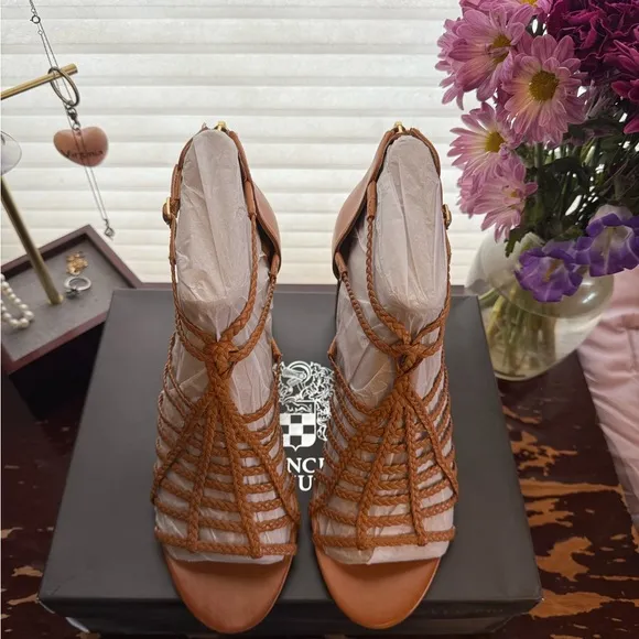 Vince Camuto Brown Strappy Heeled Sandals